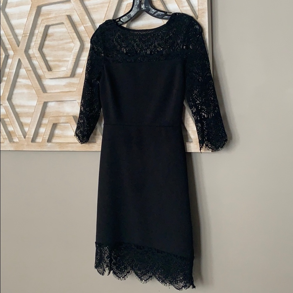 Express Elegant Black Lace Mini Dress